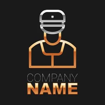 Line Train conductor icon isolated on black background. Colorful outline concept Stock Illustration
