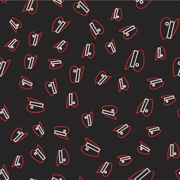 Line Train driver hat icon isolated seamless pattern on black background. Vector Illustrazione stock