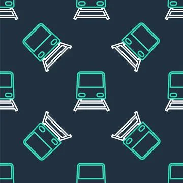 Line Train icon isolated seamless pattern on black background. Public Stock Illustration