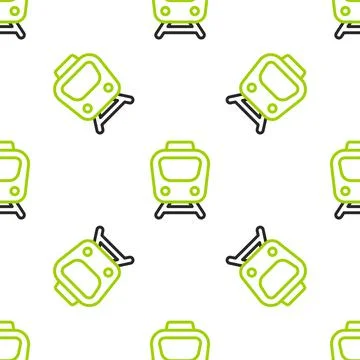Line Train icon isolated seamless pattern on white background. Public Stock Illustration