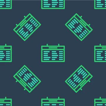 Line Train station board icon isolated seamless pattern on blue background イラスト素材