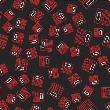 Line Train station board icon isolated seamless pattern on black background イラスト素材