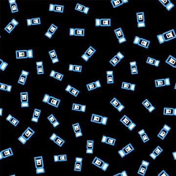 Line Train ticket icon isolated seamless pattern on black background. Travel by Stock Illustration