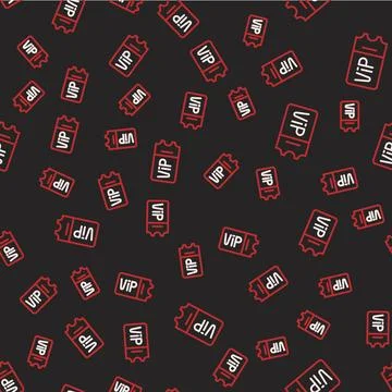 Line Train ticket icon isolated seamless pattern on black background. Travel by Stock Illustration