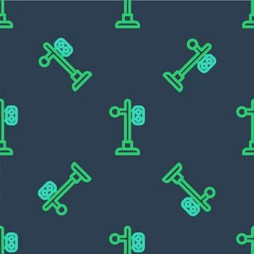 Line Train traffic light icon isolated seamless pattern on blue background イラスト素材