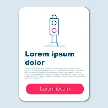 Line Train traffic light icon isolated on grey background. Traffic lights for Illustrazione stock