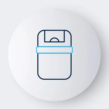 Line Trash can icon isolated on white background. Garbage bin sign. Recycle Stock Illustration