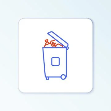 Line Trash can icon isolated on white background. Garbage bin sign. Recycle Stock Illustration