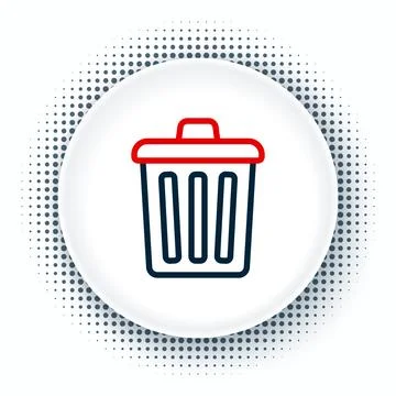 Line Trash can icon isolated on white background. Garbage bin sign. Recycle.. Stock Illustration