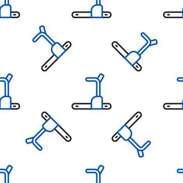 Line Treadmill machine icon isolated seamless pattern on white background イラスト素材