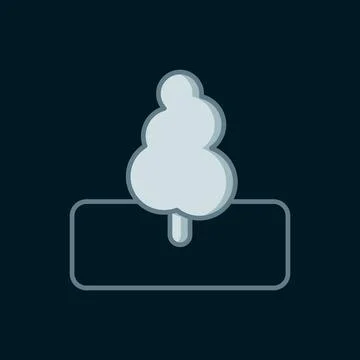 Line Tree icon isolated on black background. Forest symbol. Flat filled out.. Stock Illustration