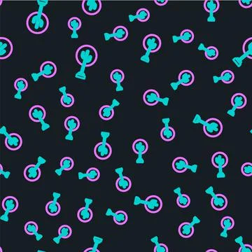 Line Tree icon isolated seamless pattern on black background. Forest symbol 스톡 일러스트