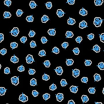 Line Tree icon isolated seamless pattern on black background. Forest symbol Stock Illustration