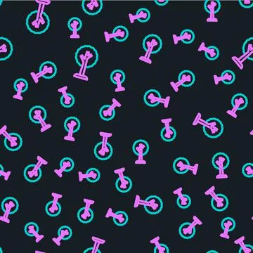 Line Tree icon isolated seamless pattern on black background. Forest symbol Stock Illustration