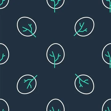 Line Tree icon isolated seamless pattern on black background. Forest symbol Stock Illustration
