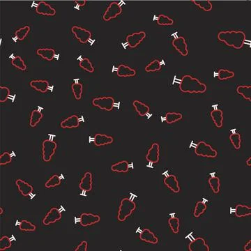 Line Tree icon isolated seamless pattern on black background. Forest symbol Illustrazione stock