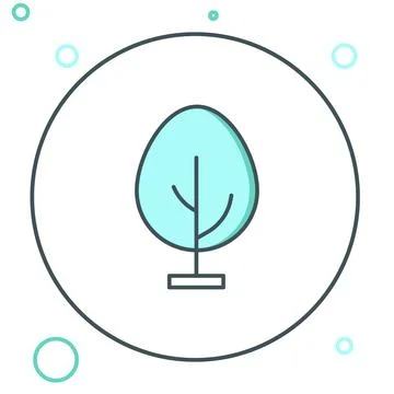 Line Tree icon isolated on white background. Forest symbol. Colorful outlin.. Stock Illustration