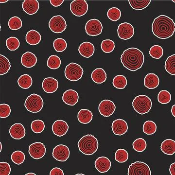 Line Tree rings icon isolated seamless pattern on black background. Wooden cross Illustrazione stock