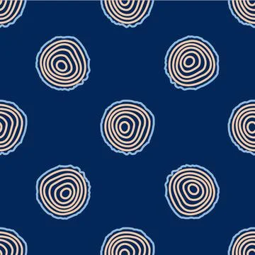 Line Tree rings icon isolated seamless pattern on blue background. Wooden cross Stock Illustration