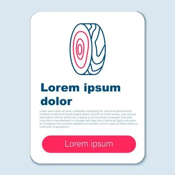 Line Tree rings icon isolated on grey background. Wooden cross section. Colorful Stock Illustration