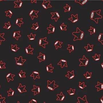 Line Tree stump icon isolated seamless pattern on black background. Vector Stock Illustration