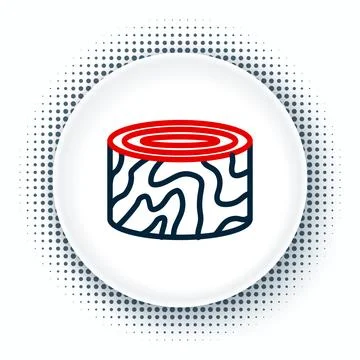 Line Tree stump icon isolated on white background. Colorful outline concept.. Stock Illustration