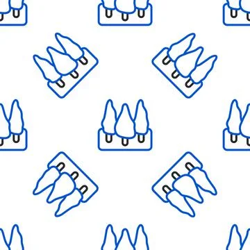 Line Trees icon isolated seamless pattern on white background. Forest symbol Stock Illustration