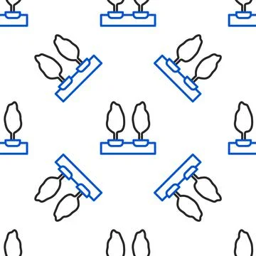 Line Trees icon isolated seamless pattern on white background. Forest symbol Stock Illustration
