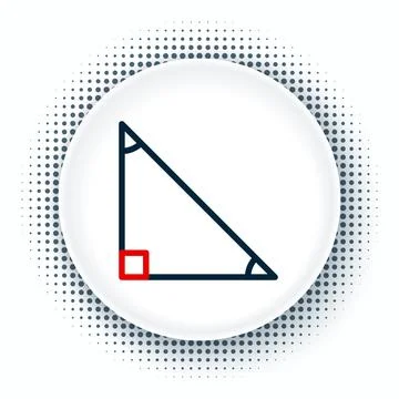 Line Triangle math icon isolated on white background. Colorful outline concept Stock Illustration