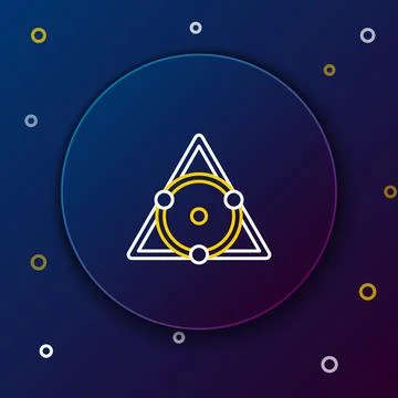 Line Triangle math icon isolated on blue background. Colorful outline concept Stock Illustration