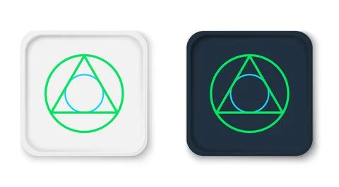 Line Triangle math icon isolated on white background. Colorful outline concept Illustrazione stock