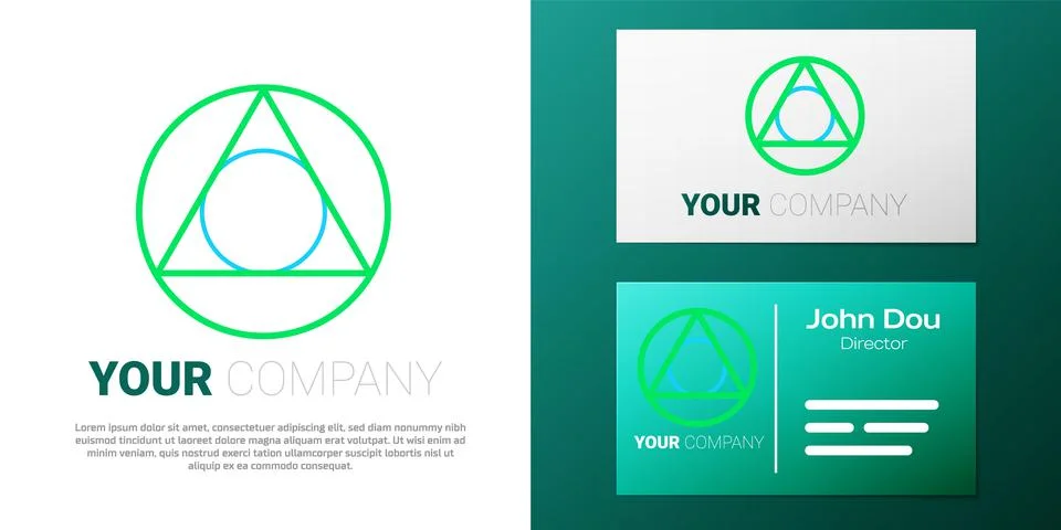 Line Triangle math icon isolated on white background. Colorful outline concept Stockillustratie