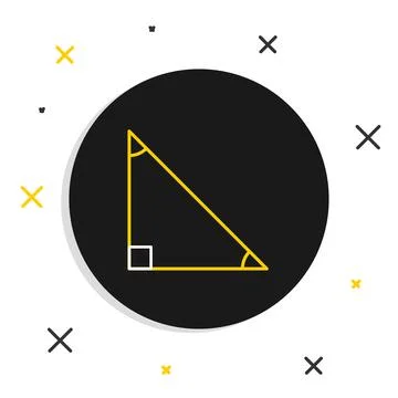 Line Triangle math icon isolated on white background. Colorful outline concept Illustrazione stock