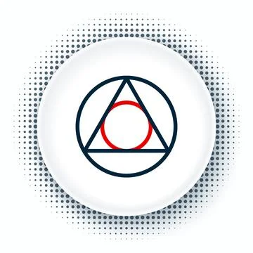 Line Triangle math icon isolated on white background. Colorful outline concept Stock Illustration