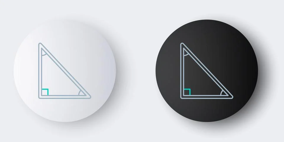 Line Triangle math icon isolated on grey background. Colorful outline concept Stock Illustration