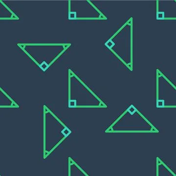 Line Triangle math icon isolated seamless pattern on blue background. Vector Stock Illustration