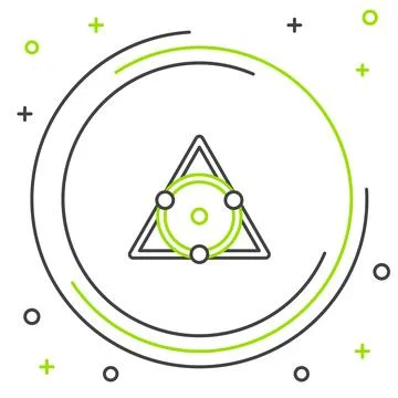 Line Triangle math icon isolated on white background. Colorful outline concep Stock Illustration