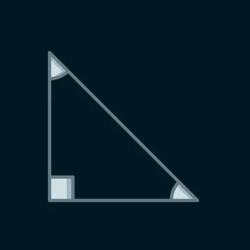 Line Triangle math icon isolated on black background. Flat filled outline s.. Stock Illustration