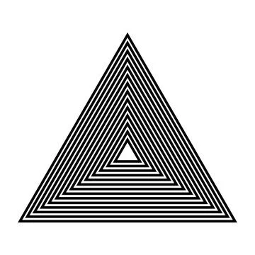 Line triangle shape. Modern line icon. Vector isolated on white background. Stock Illustration