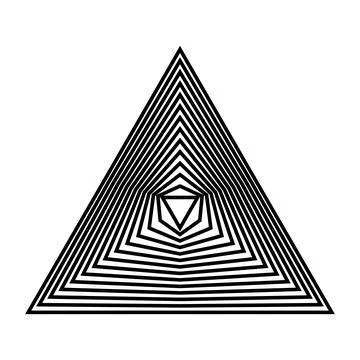 Line triangle shape. Modern line icon. Vector isolated on white background. Stock Illustration