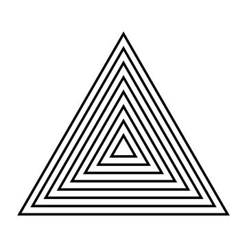 Line triangle shape. Modern line icon. Vector isolated on white background. Illustrazione stock
