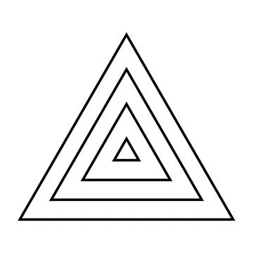Line triangle shape. Modern line icon. Vector isolated on white background. Stock Illustration