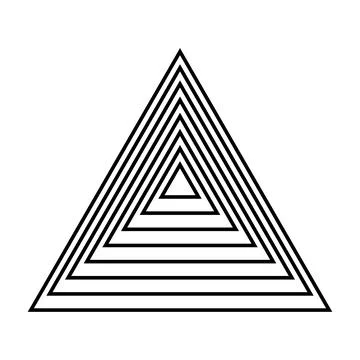 Line triangle shape. Modern line icon. Vector isolated on white background. Stock Illustration