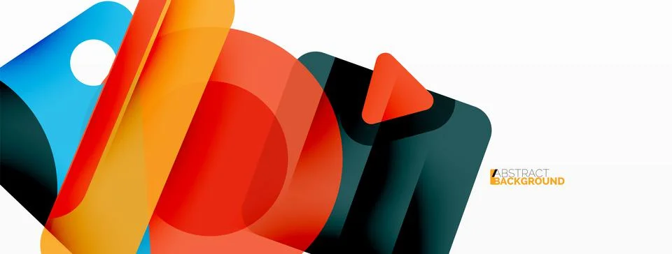Line, triangle, square and circle primitive composition. Vector geometric Stock Illustration