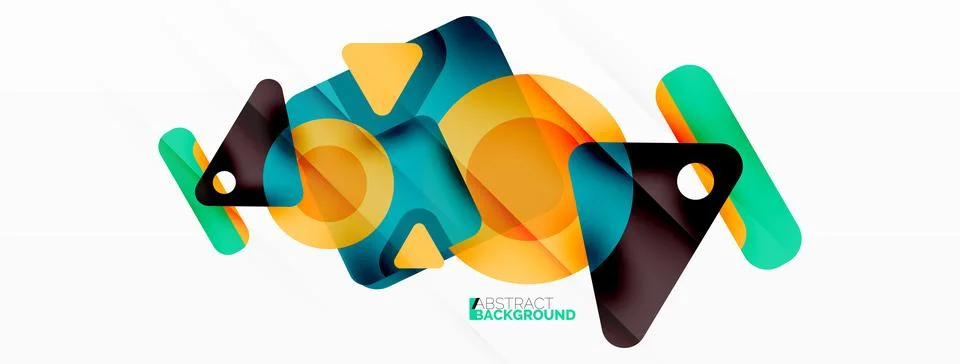 Line, triangle, square and circle primitive composition. Vector geometric Stock Illustration
