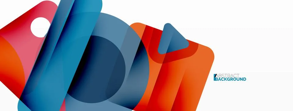 Line, triangle, square and circle primitive composition. Vector geometric 库存插图