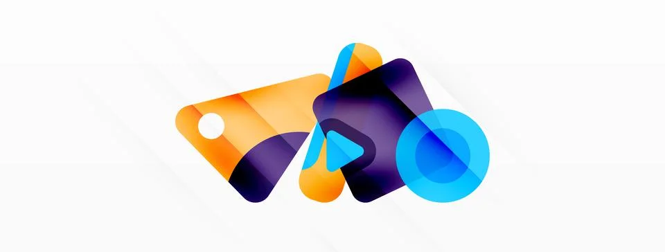 Line, triangle, square and circle primitive composition. Vector geometric Stock Illustration