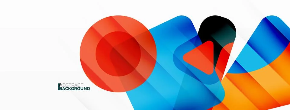 Line, triangle, square and circle primitive composition. Vector geometric Stock Illustration
