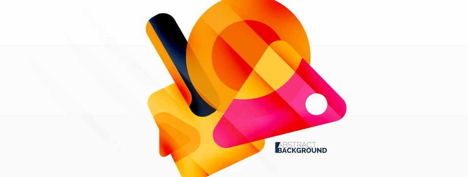 Line, triangle, square and circle primitive composition. Vector geometric Stock Illustration