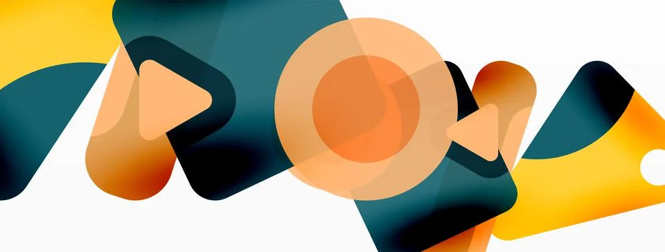 Line, triangle, square and circle primitive composition. Vector geometric Stock Illustration